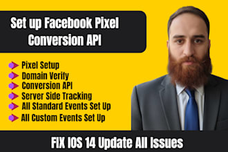set up facebook pixel, conversion API for ios 14 update