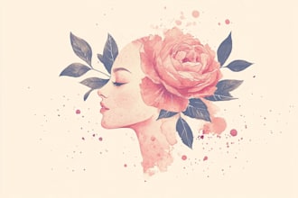 do watercolor feminine fashion beauty cosmetics logo design