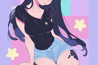 custom anime,chibi icons, half body, and full body