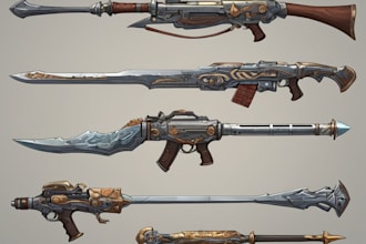 design weapons illustrations, assets and props
