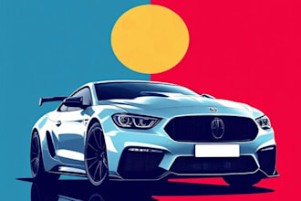 draw your car into vector illustration