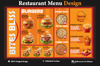 design professional digital menu board ,editable menu