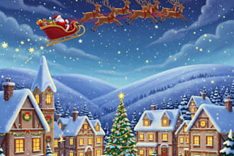 christmas book illustration, christmas