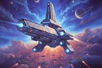 make a sci fi spaceship art