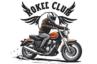 custom motorcycle riding club illustration for t shirt
