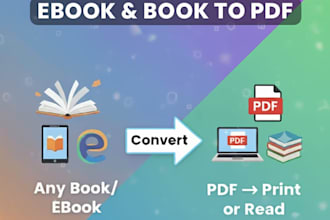 do books, ebooks to PDF for print or read friendly