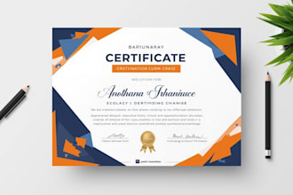design professional certificate for school, award, ceremony, also custom
