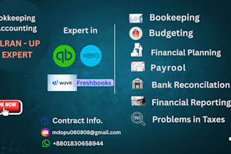 manage your bookkeeping in quickbooks, xero, wave, sage