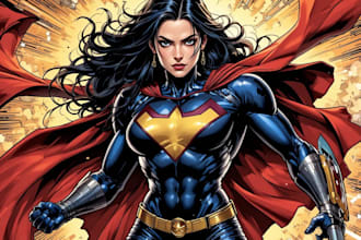 draw superhero action comic book page graphic novel