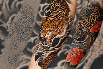 create japanese or oriental tattoo design for you