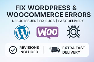 debug and fix wordpress or woocommerce issues quickly