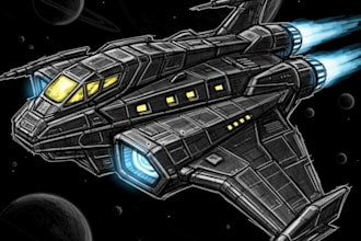create a sci fi spaceship design