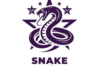 design elegant and powerful snake logo with custom concept