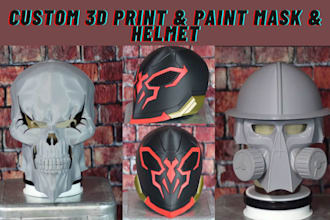 sculpt custom 3d halloween mask, 3d helmet, 3d cosplay mask, 3d anime mask stl