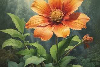 draw botanical illustration of flower illustration