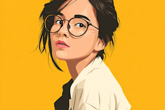 cartoon flat vector avatar or portrait