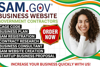design a government contractor website and capability statement for samgov