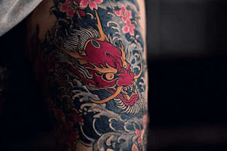 design authentic japanese tattoo artwork with unique style
