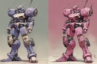 design original futuristic mecha with sharp details