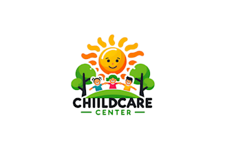 do modern daycare, childcare, school and baby shop logo design