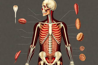 illustrate detailed medical and anatomy illustration