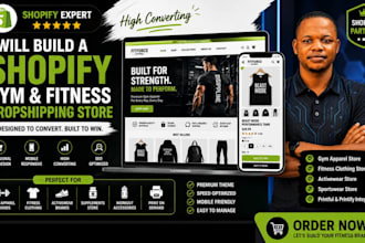 build high converting shopify gym apparel, fitness clothing and activewear store