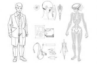 draw professional medical concept sketches