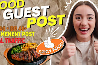 publish guest post in food recipe niche on my dr45 health fitness site