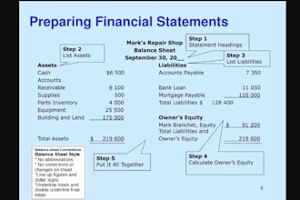 write financial statement on cash flow budget balance sheet dcf and book keeping