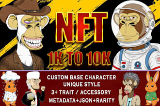 create unique nft characters ,doodle style nft and collections up to 10k