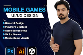 design modern game UI UX and graphics