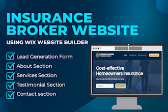 make a professional auto or life insurance broker website on wix