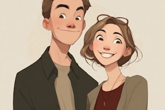 draw a beautiful couple portrait