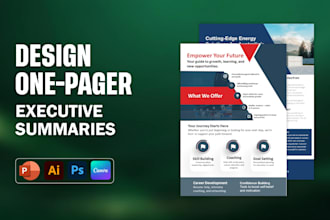 create executive summary, report, flyer, and one pager