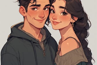 paint custom couple portrait