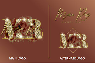 design a professional glitter logo with stationery kit