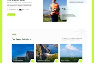 develop and design solar energy website for solar installation companies