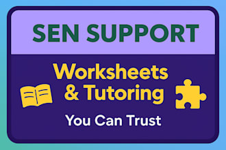 provide sen tutoring with creative worksheets and art and craft