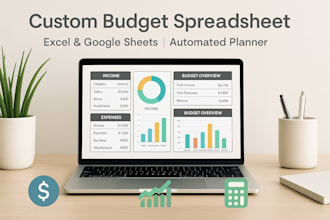 create excel budget spreadsheet, budget planner, finance tracker on google sheet
