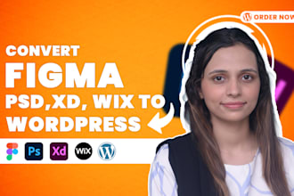 convert figma, xd, PSD, canva to wordpress using elementor pro