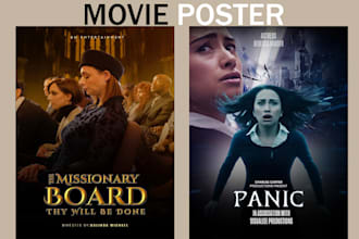 do cinematic and eye catching movie poster for your film