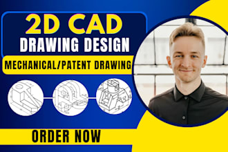 make 2d cad drawing, 3d cad drawing, patent mechanical drawing using solidworks