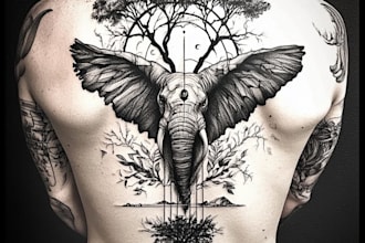 create a custom tattoo design, tattoo sleeve in realism