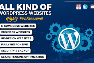 design redesign wordpress website, website development as a full stack developer