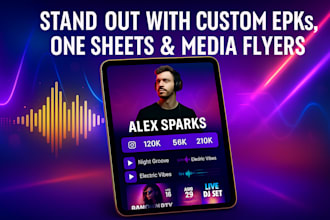 design a custom electronic press kit epk, one sheet, or digital media flyer