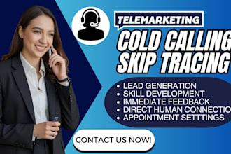 do cold calling, telemarketing, lead generation, logistics, virtual assistant