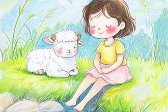 digital watercolor children book illustration