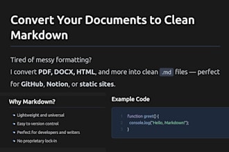 convert pdf,docx,HTML, documents, everything to markdown
