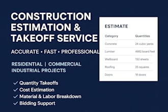 provide accurate construction estimation material takeoffs