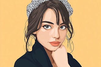 cartoon vector portrait or illustration